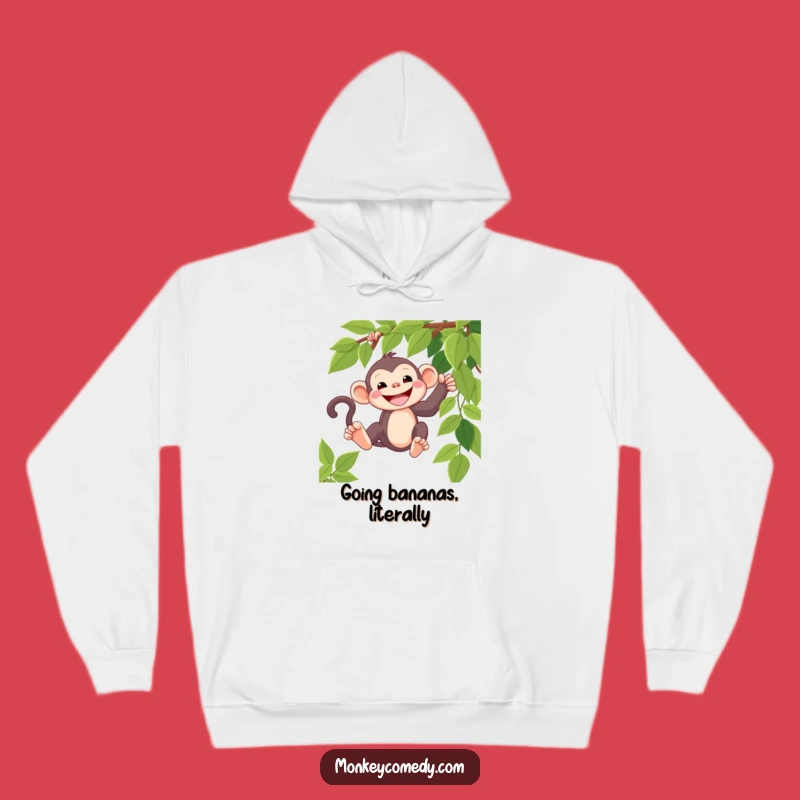 Cozy Funny Kawaii Monkey Grin Hoodie - Warm Jungle Vibes