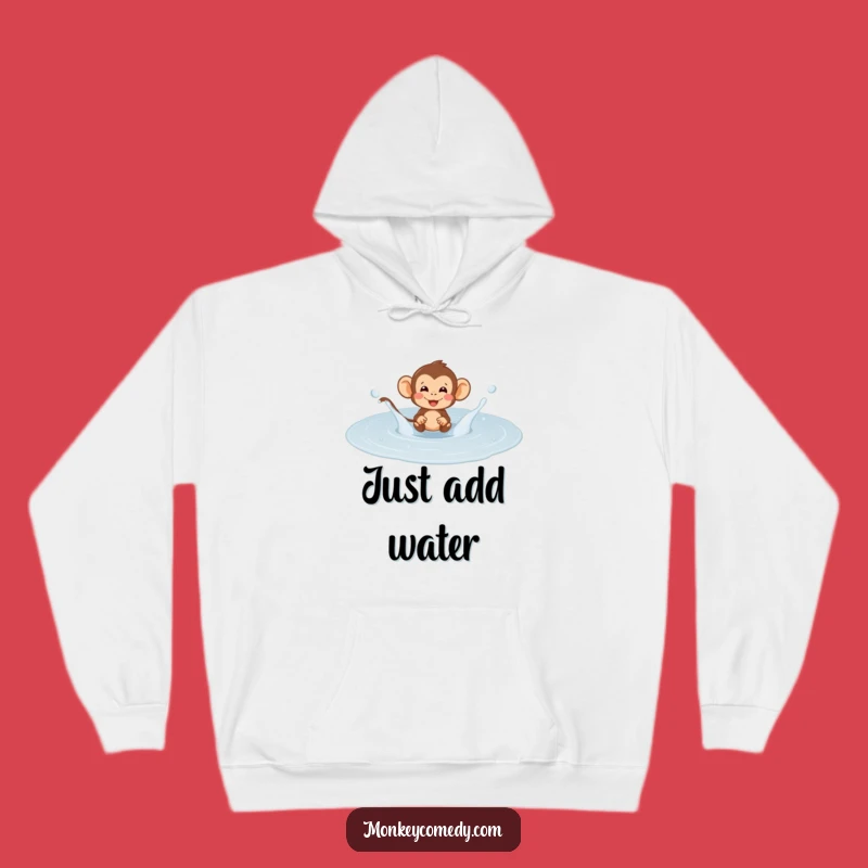 Funny Monkey Puddle Splash Hoodie: Cozy & Playful Primate Apparel, Great Gift!