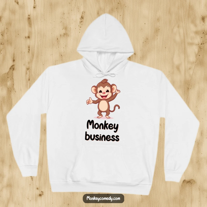 Funny Dancing Monkey Hoodie: A joyous monkey dances with abandon, bringing a playful and warm addition to this comfortable hoodie.