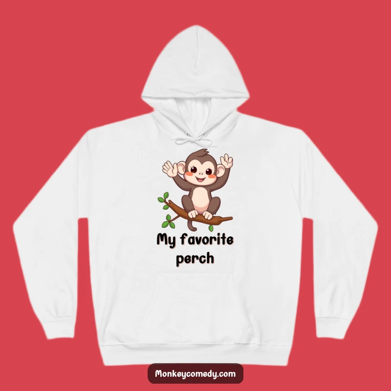 Funny Monkey Waving Hoodie - Cozy and Comical Primate Greeting