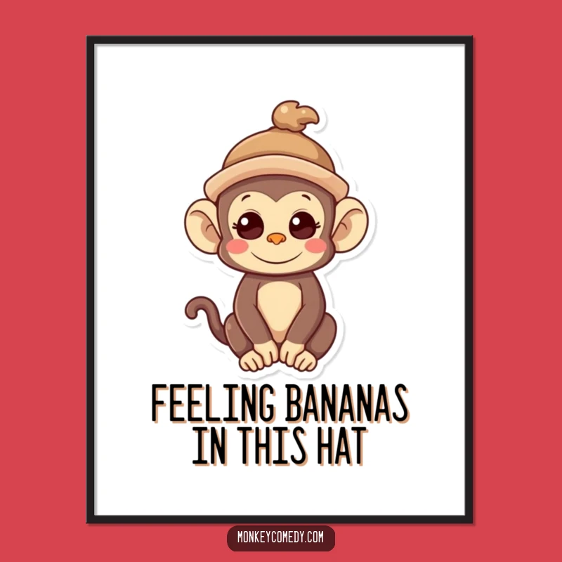Free Printable Kawaii Monkey Wall Art: Quirky Hat Downloadable Art!