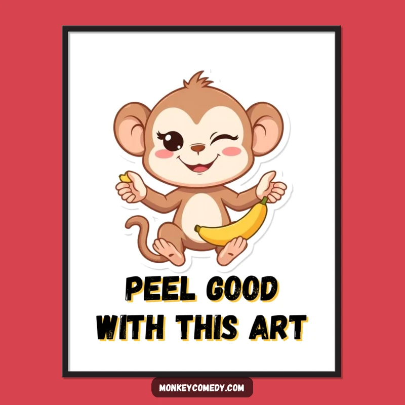 Funny Monkey Art Print: Free Printable Juggling Kawaii Downloadable Art for Fun