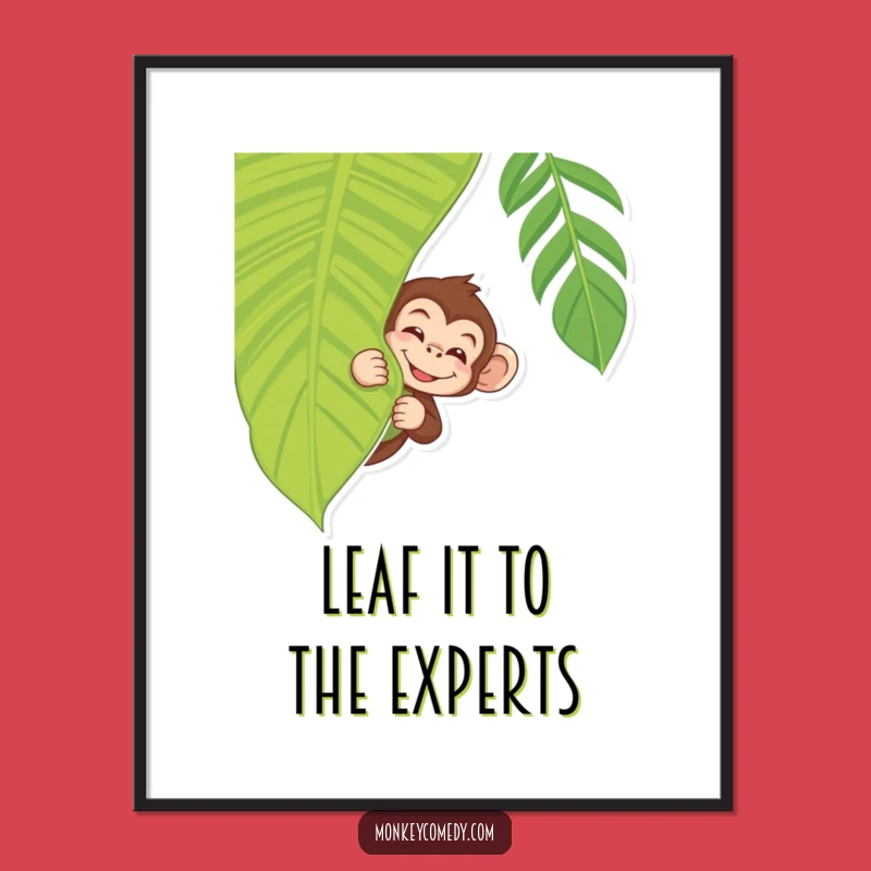 Free Printable Wall Art: Winking Monkey Jungle Peek, Playful Downloadable Decor