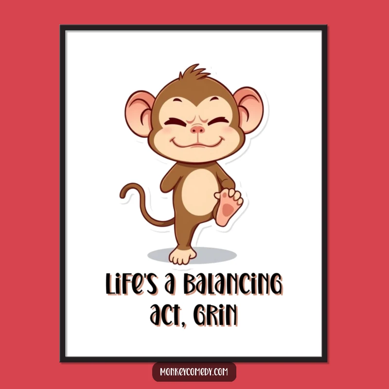 Funny Free Printable Monkey Wall Art: Hilarious Balancing Act Downloadable Decor!