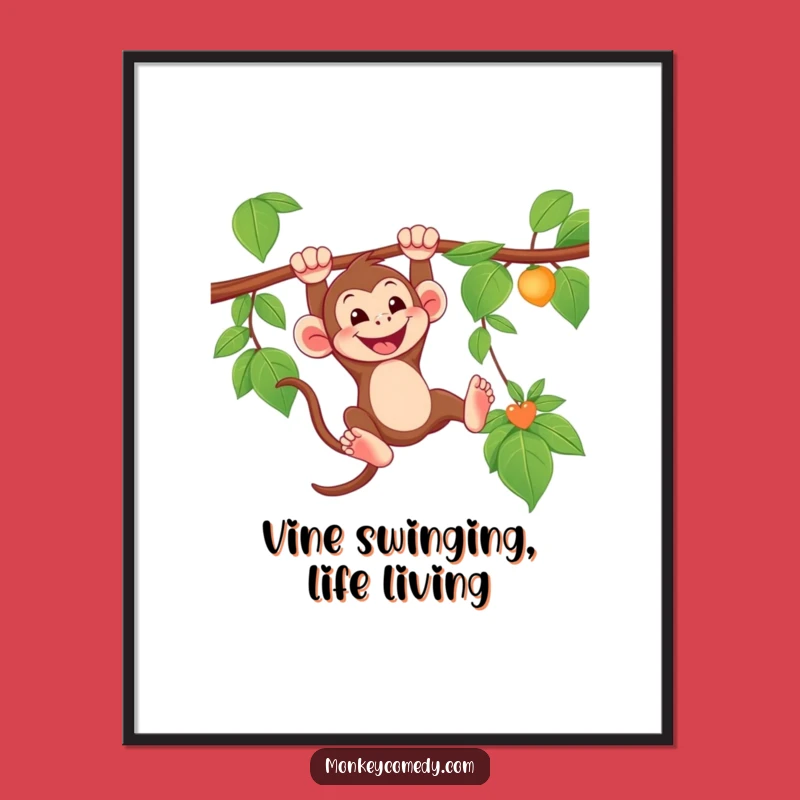 Free Printable Wall Art: Swinging Monkey Fun, Whimsical Downloadable Decor