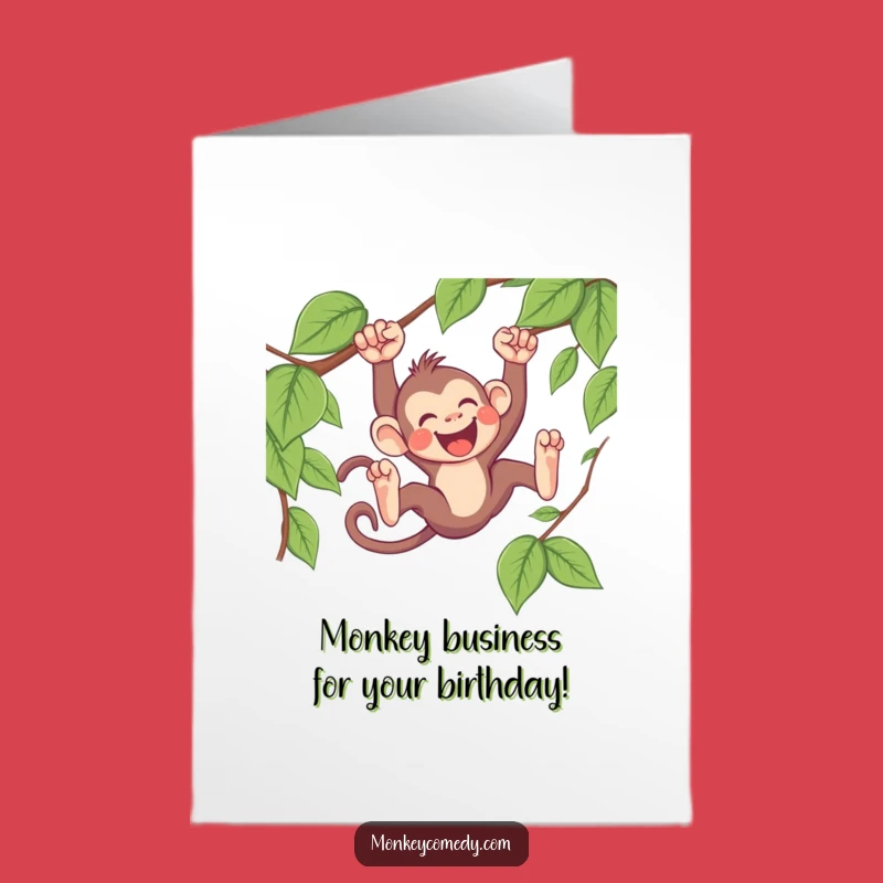 Free Printable Kawaii Monkey Birthday Card: Funny Vine Slider Downloadable Gift