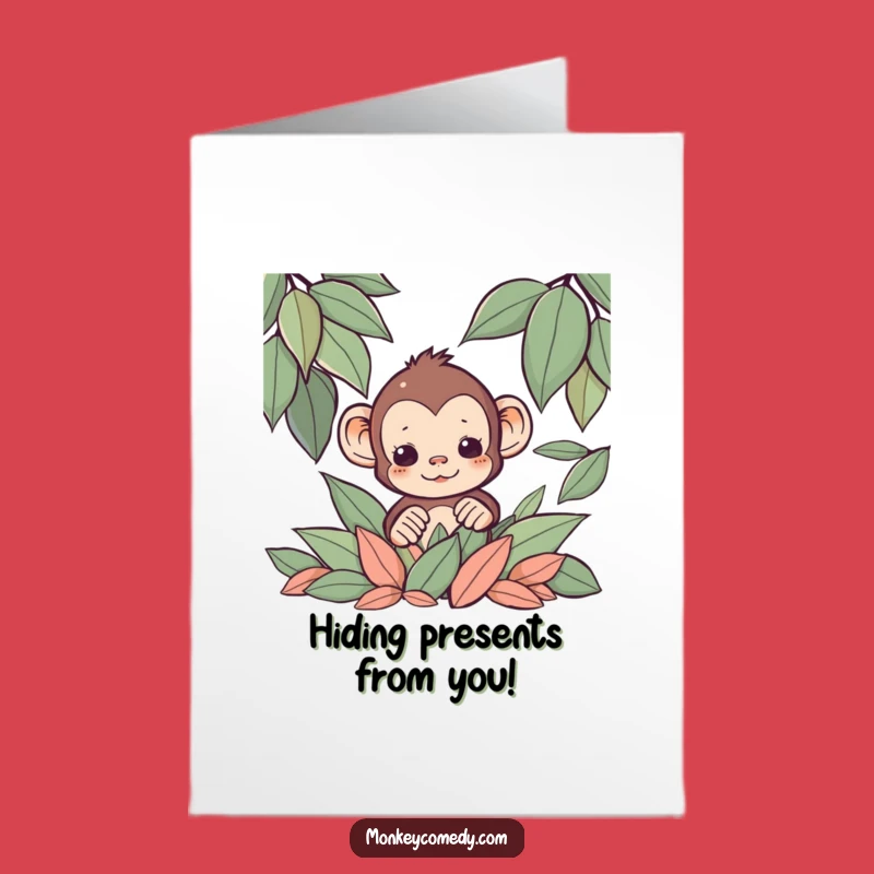 Free Printable Birthday: Peek-a-Boo Kawaii Monkey Card - Funny Downloadable Surprise!