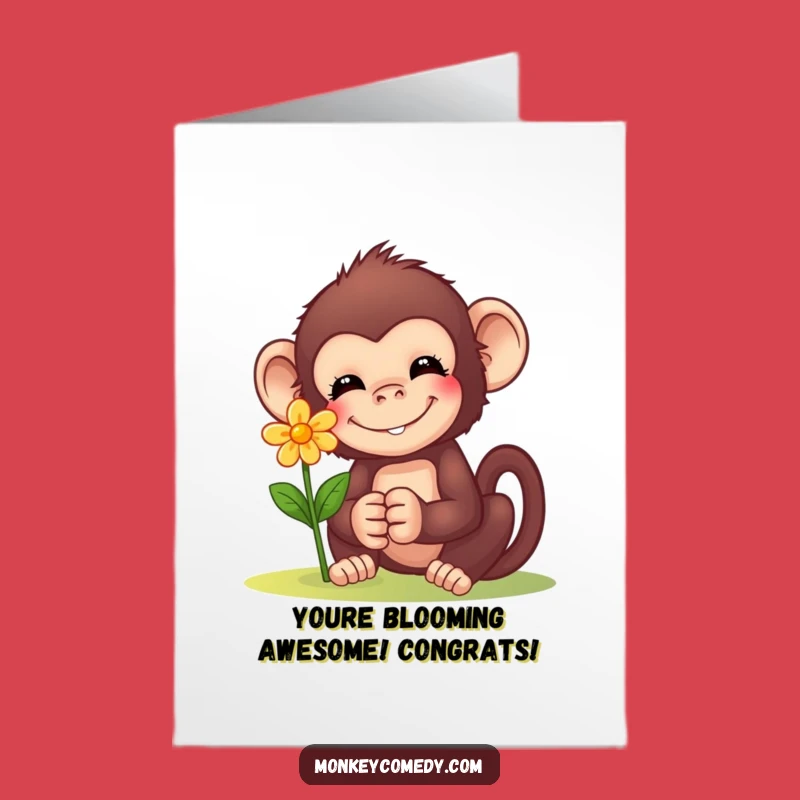 Blooming Congrats: Free Printable Card, Monkey's Flower Offering!