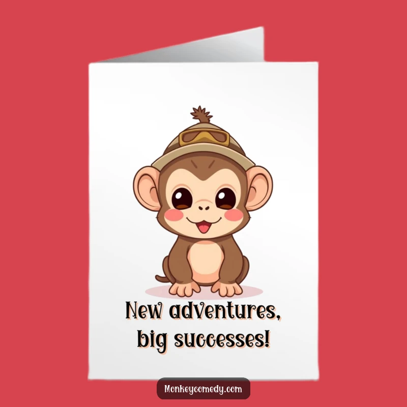 Explorer Monkey Congrats Card: Free Printable Funny Downloadable Gift for Discoveries