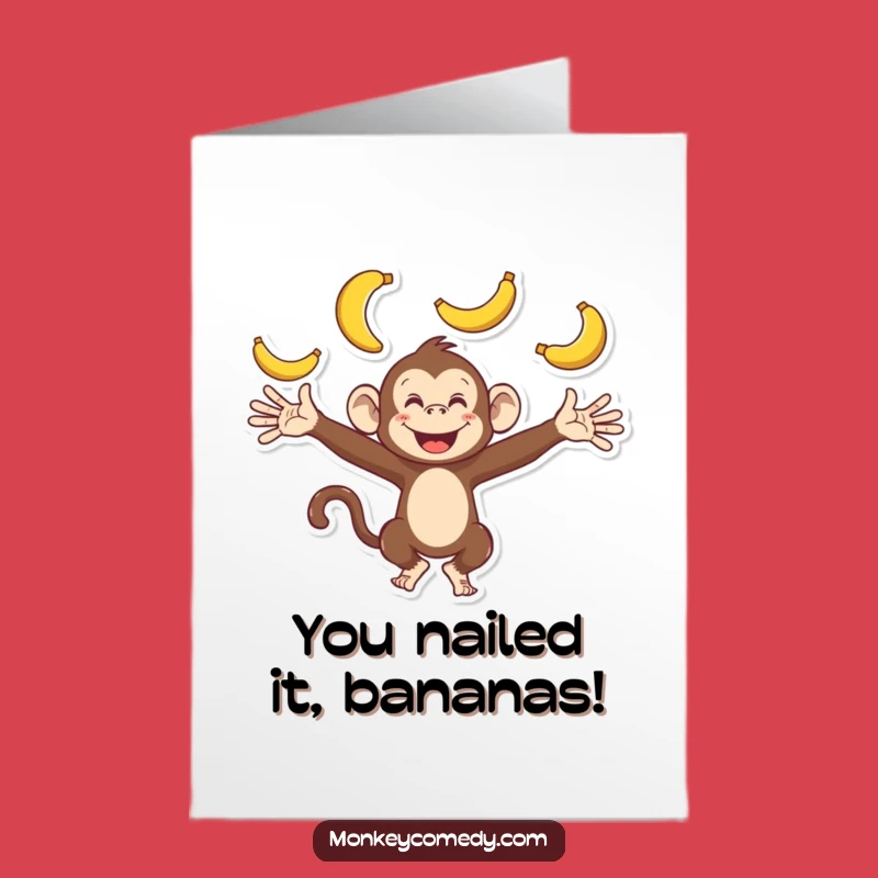Free Printable Congrats Card: Juggling Monkey, Fun DIY Gift