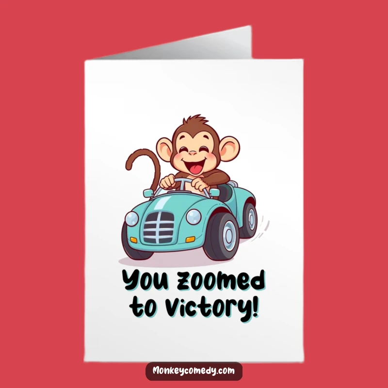Free Printable Congrats Card: Monkey Race Victory, Your Funny Downloadable Gift!