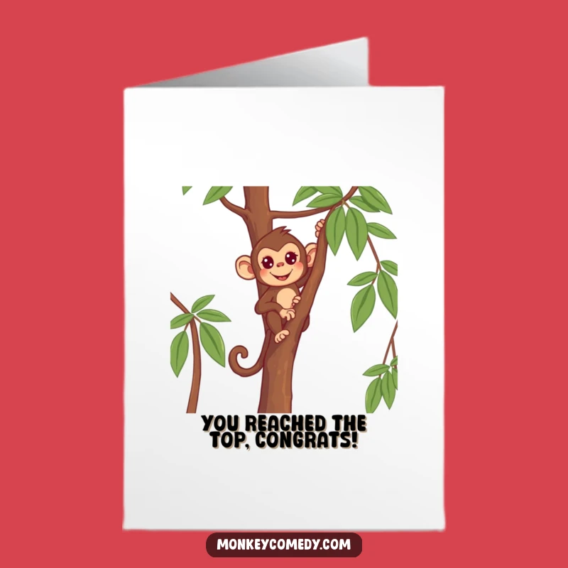 Free Printable Funny Monkey Congratulations Card: Celebrate Their Climb to Success!
