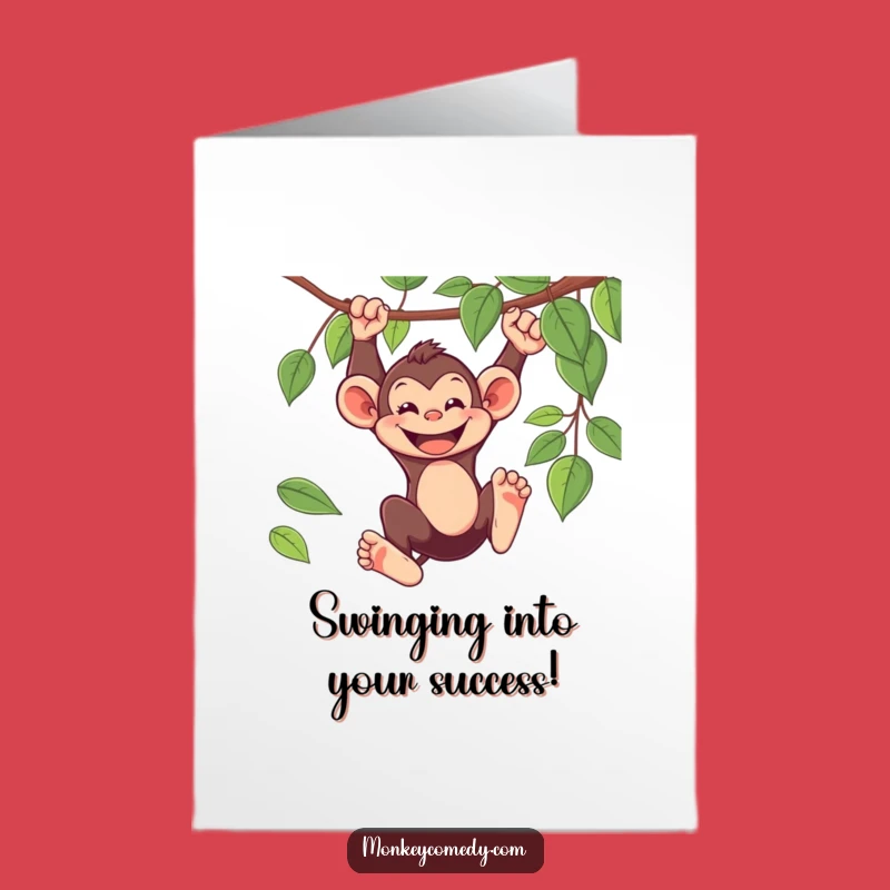 Free Printable Monkey Congratulations Card: Grinning Swinger Downloadable Gift