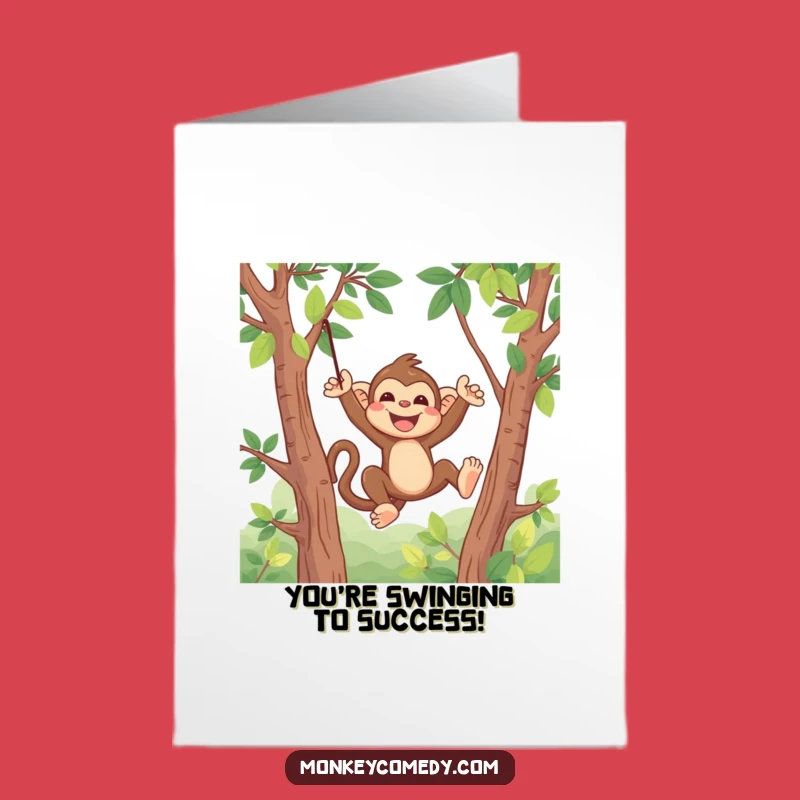 Gleeful Monkey Congrats Card: Free Printable Funny Downloadable Gift for Celebrating Fun