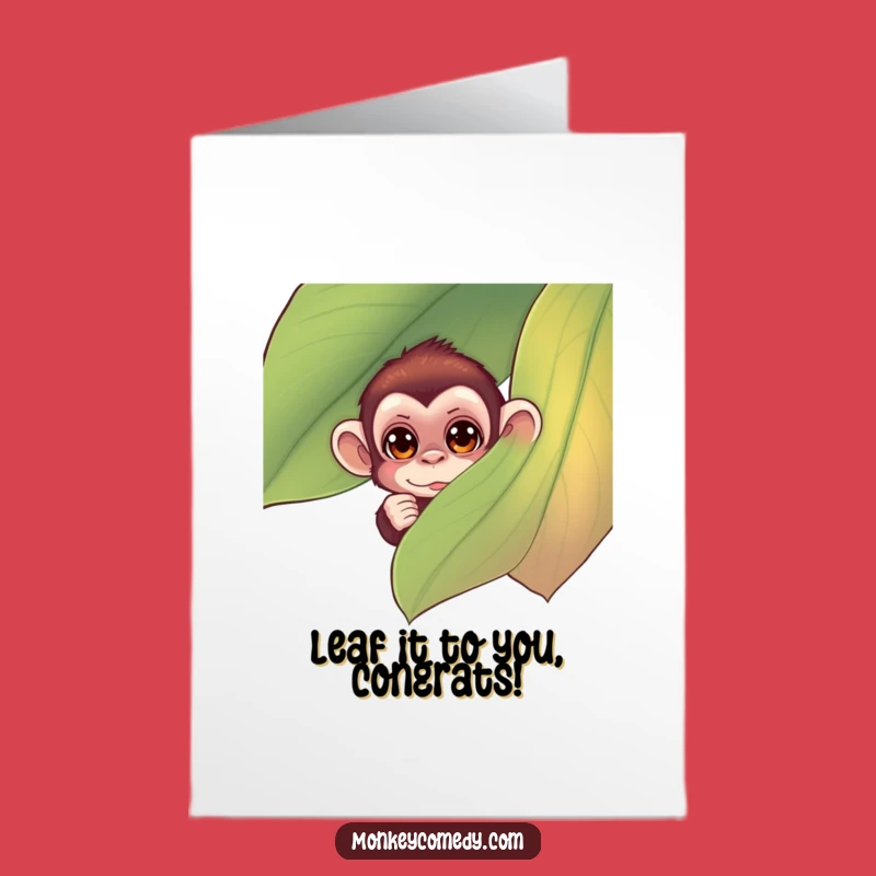 Free Printable Congrats Card: Monkey Peeking, Whimsical DIY Gift