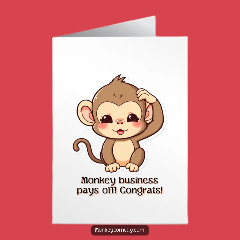 Free Printable Congrats Card: Silly Monkey Scratch, Funny Downloadable Celebration