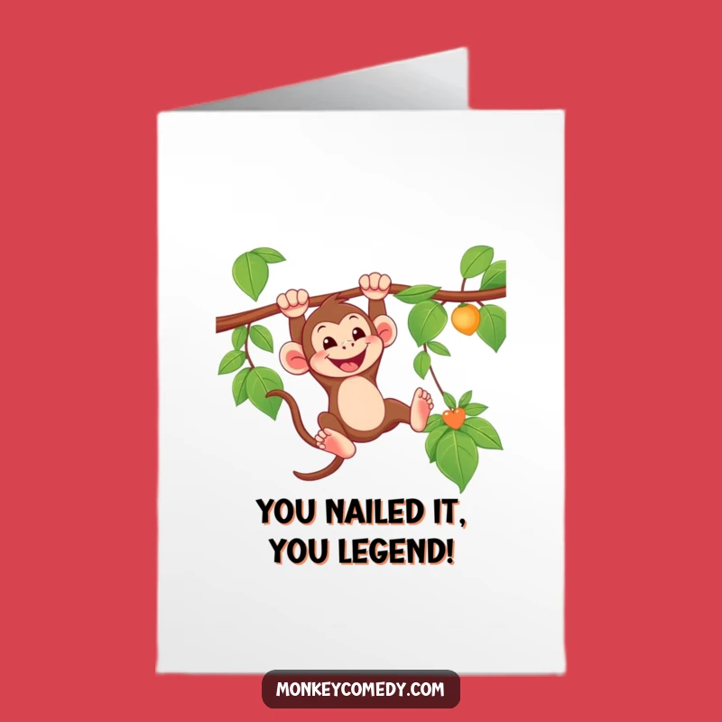 Free Printable Congratulations Card: Monkey Swing Celebration, Awesome Downloadable Gift