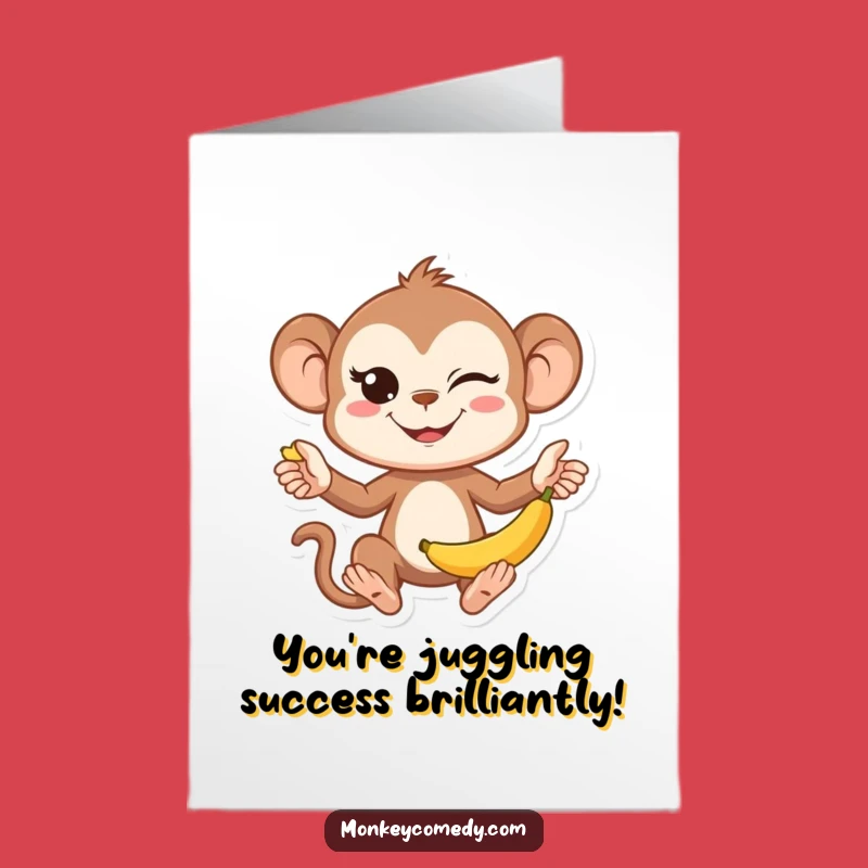 Mischievous Monkey Congrats Card: Free Printable Funny Downloadable Gift for Clever Feats