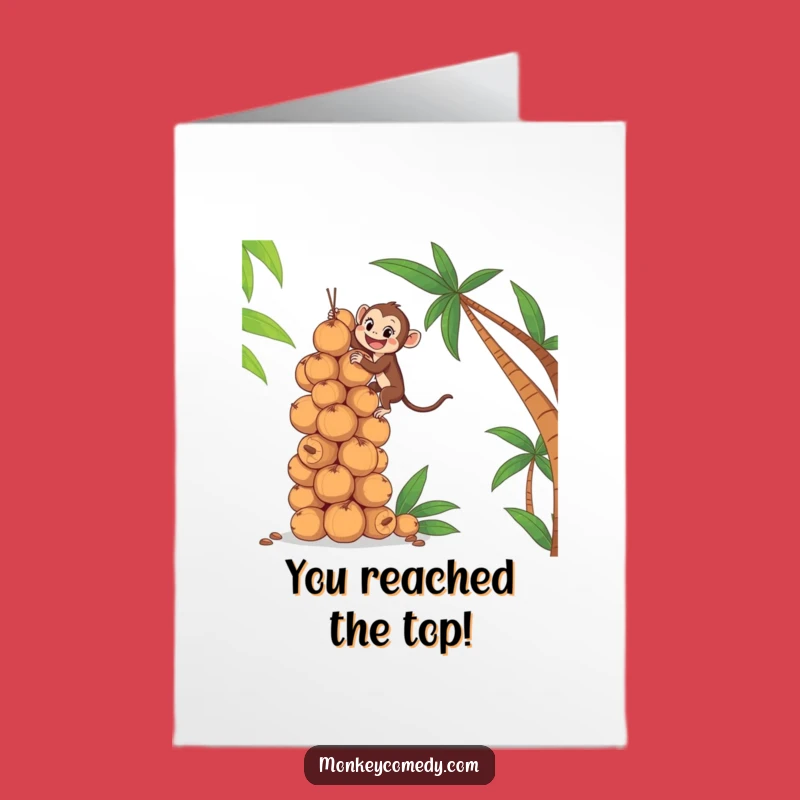 Free Printable Congrats Card: Monkey Coconut Conqueror, Epic Humorous Downloadable Gift
