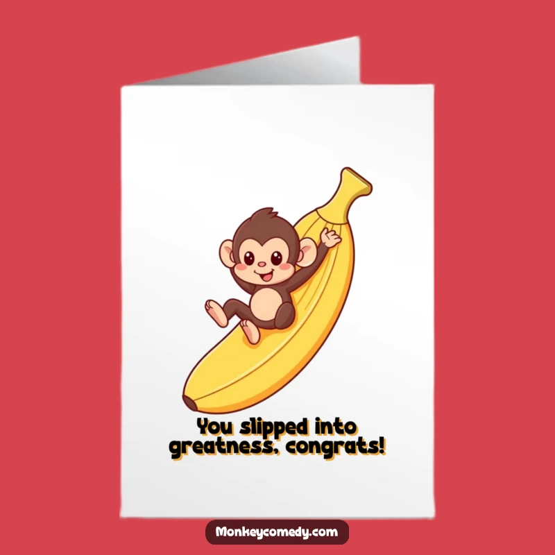 Free Printable Congrats Card: Monkey Banana Slide Joyful DIY Gift!