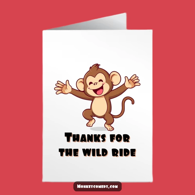Free Printable Monkey Thank You Card: Silly Dancing Monkey Downloadable Gift