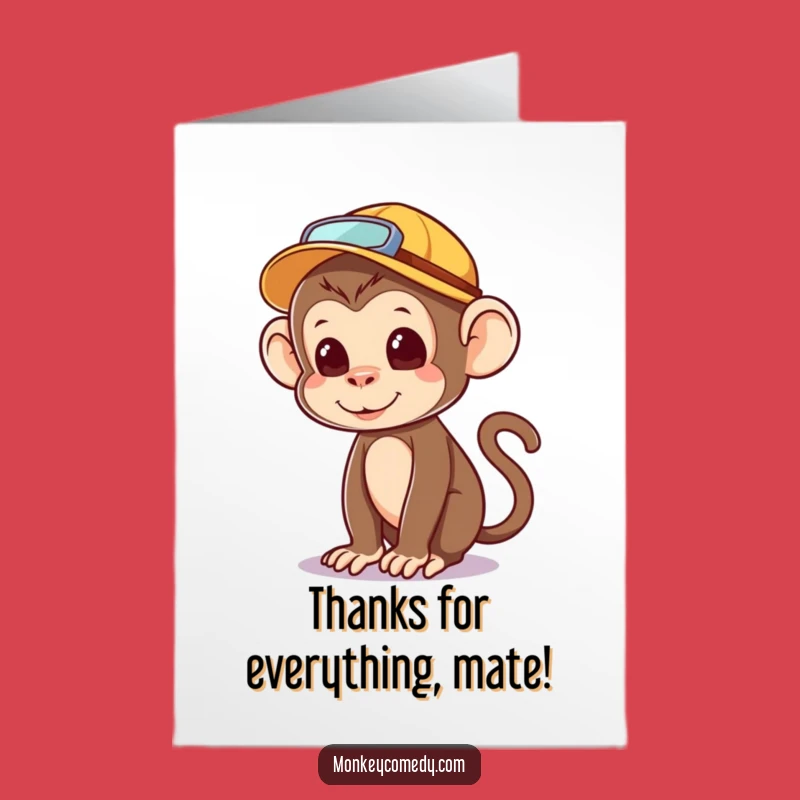 Free Printable Thank You Card: Explorer Monkey, Funny Downloadable Gift