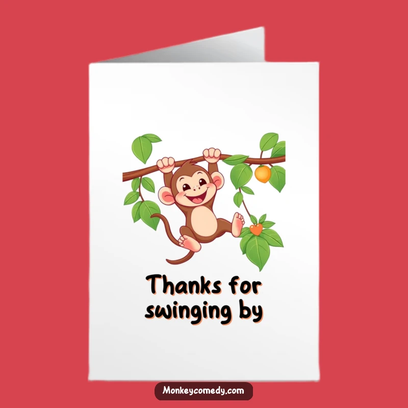 Free Printable Thank You Card: Monkey Swing Gratitude, Fun Downloadable Gift