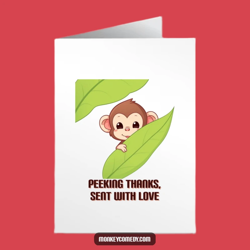 Free Printable Thank You Card: Monkey Peek, Grateful Surprise!