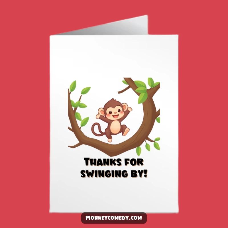 Free Printable Kawaii Monkey Thank You Card: Thanks a Bunch!