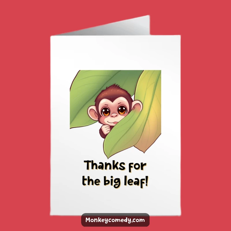 Free Printable Thank You Card: Peeking Monkey, Sweet Downloadable Gift
