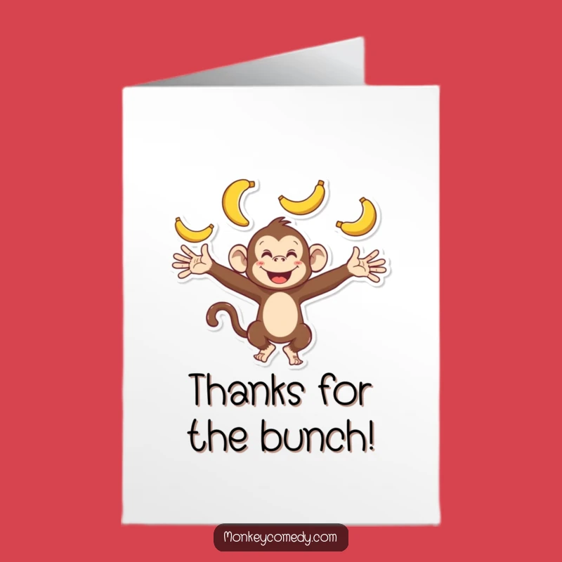 Free Printable Thank You Card: Juggling Monkey, Sweet Downloadable Gift