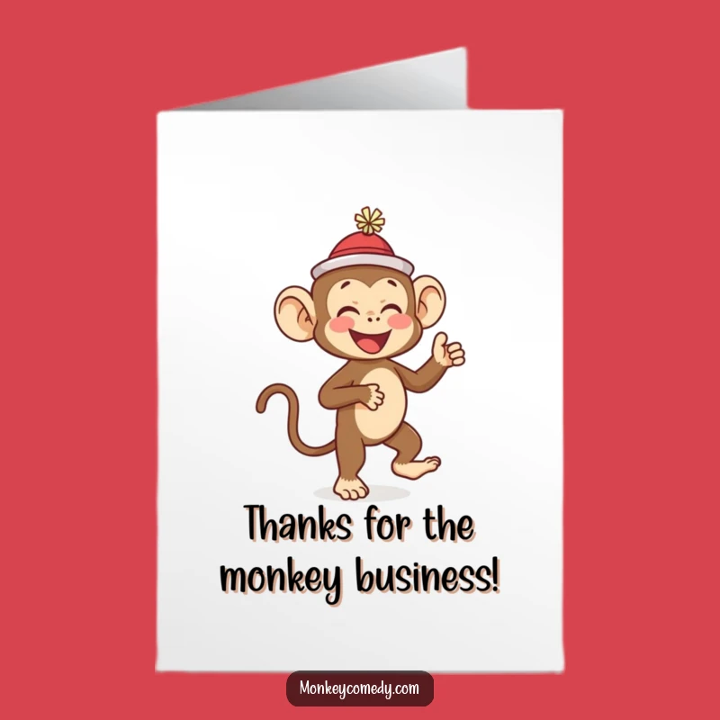 Free Printable Thank You Card: Dancing Monkey - Humorous Downloadable Gift!