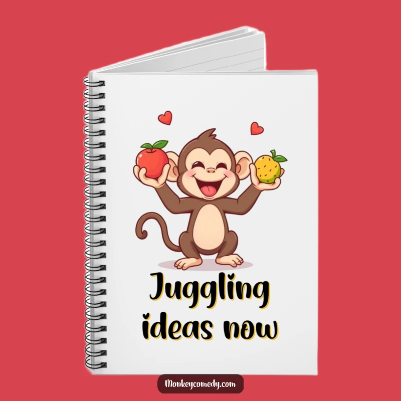 Funny Monkey Notebook: Juggling Fruit Idea Journal Gift