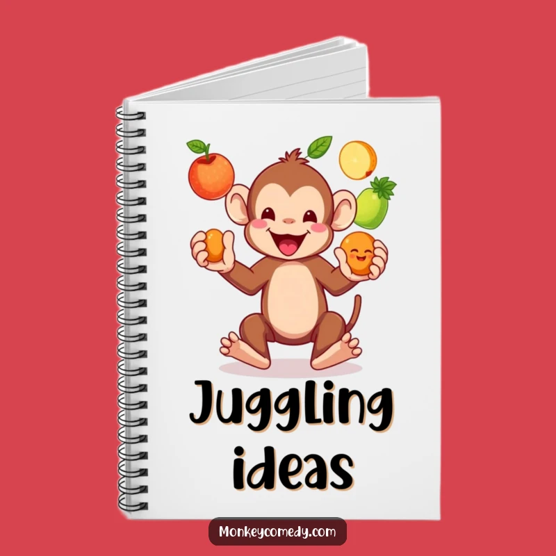 Funny Monkey Juggling Fruits Notebook - Jot Down Laughs & Ideas