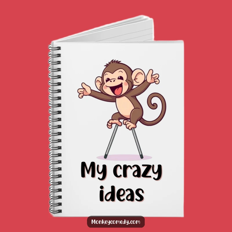 Funny Monkey on Stilts Notebook: Jot Down Jokes, Primate Humor Journal, Gift Idea!