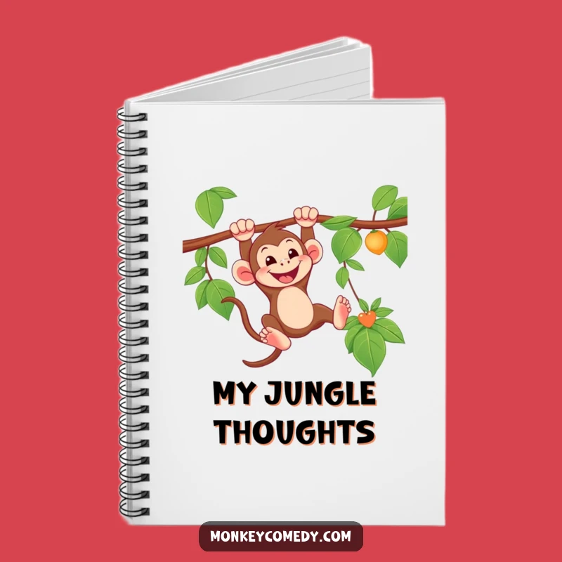 Funny Swinging Monkey Notebook - Grinning Jungle Journal, Perfect Gift