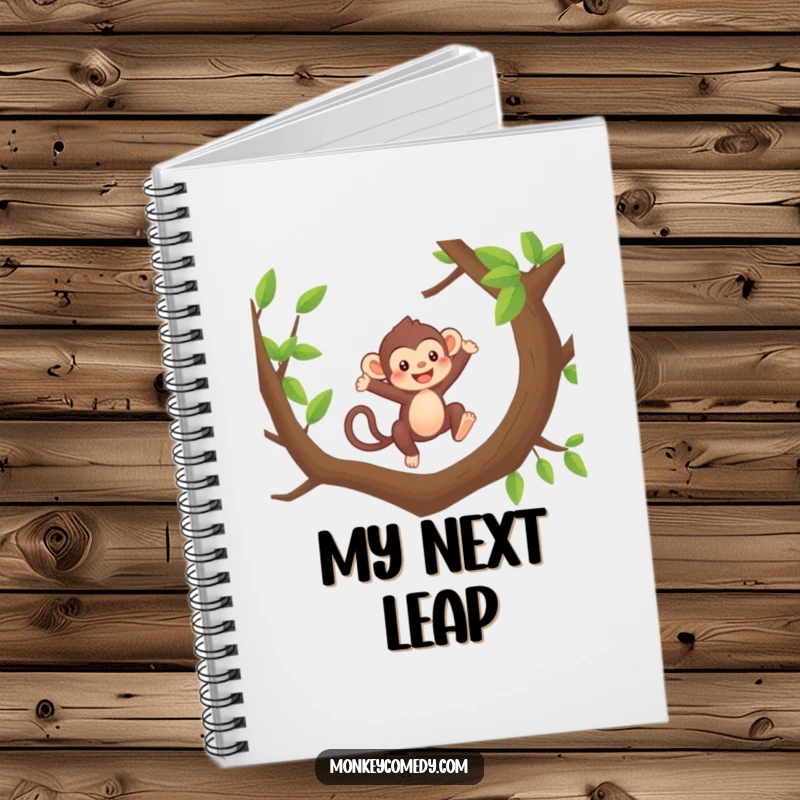 Funny Kawaii Monkey Notebook: A cute monkey leaps energetically, inspiring adorable notes and funny ideas.