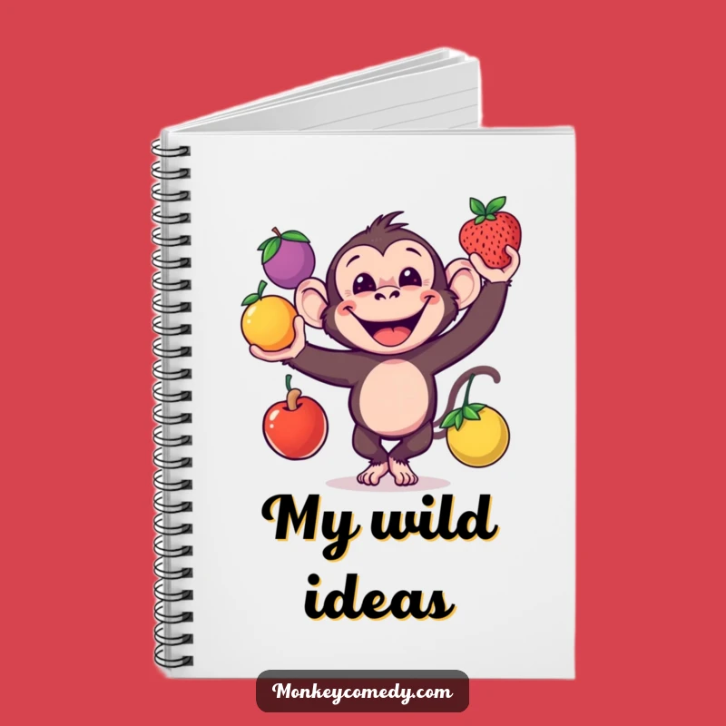 Funny Monkey Notebook: Juggling Ideas Journal, Grinning Monkey Funny Gift