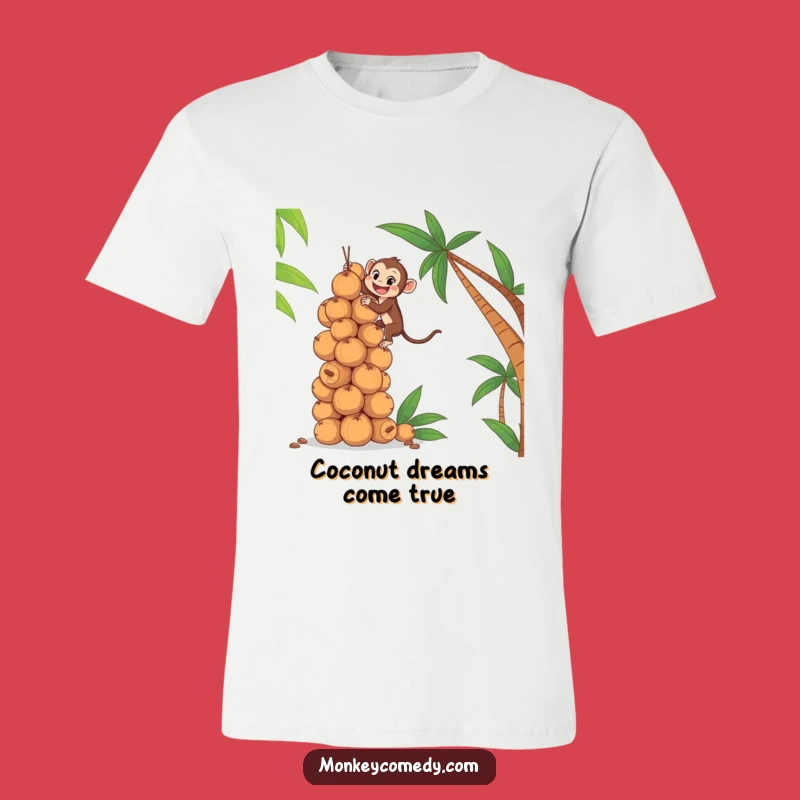Funny Monkey Coconut Climb T-Shirt: Wear Your Ambition with a Grin