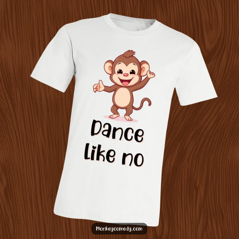 Funny Dancing Monkey T-Shirt: A jubilant monkey performs a happy dance, radiating pure bliss and contagious enthusiasm in this comical apparel.