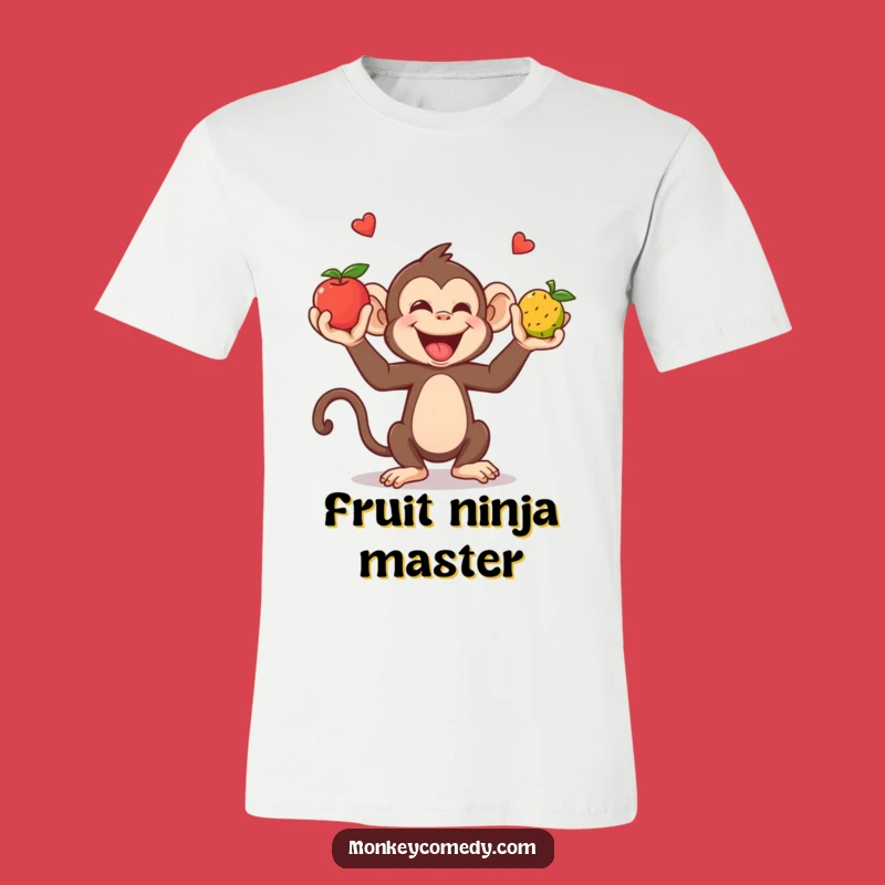Funny Monkey Juggling T-Shirt: Giggling Fruit Acrobat Tee Gift