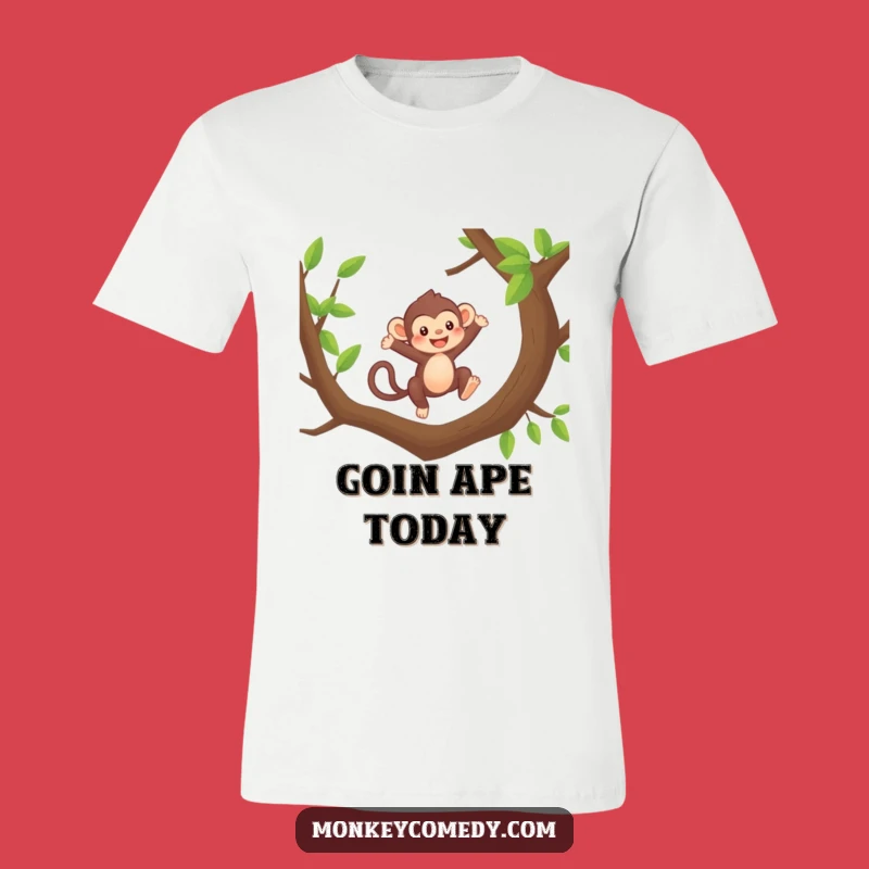 Funny Kawaii Monkey Leaping Tee - Energetic & Cute, Hilarious Fun Gift!