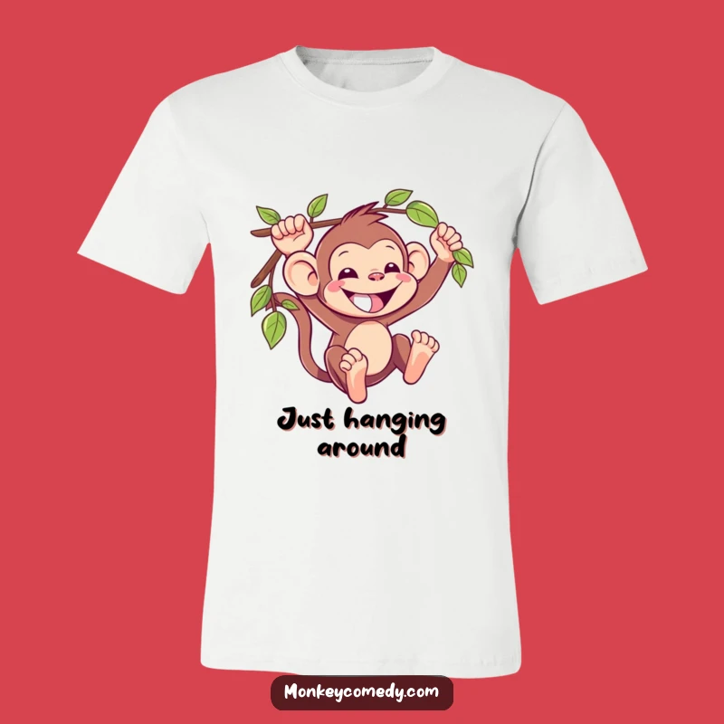 Funny Kawaii Monkey Swinging T-Shirt: Wearable Jungle Fun for Everyone