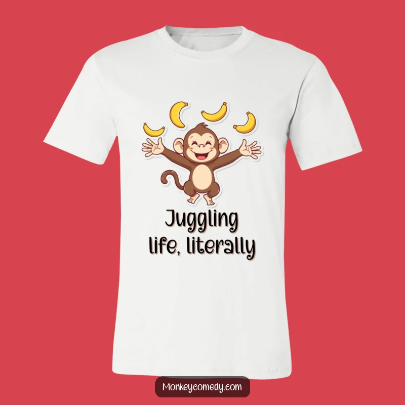 Funny Monkey Juggling T-Shirt - Hilarious Banana Act for Fun Occasions
