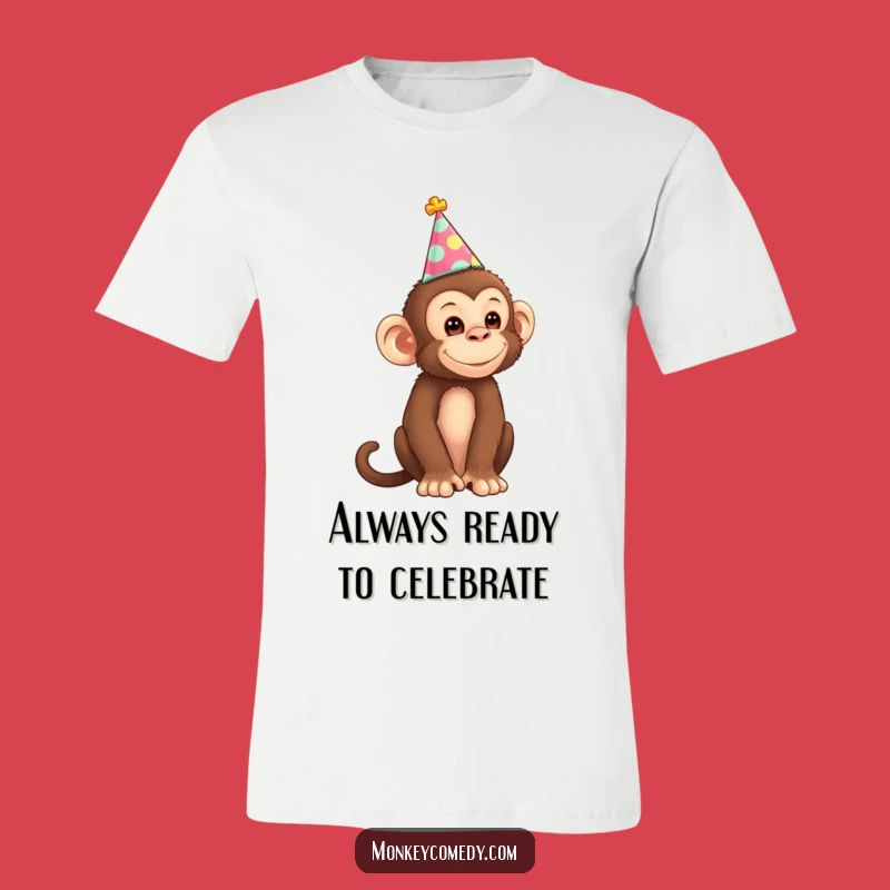 Funny Monkey Party Hat T-Shirt: Wearable Laughter for a Joyful and Playful Soul