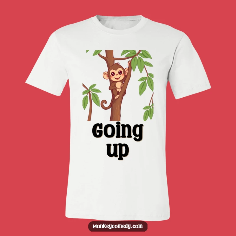 Funny Monkey T-Shirt - Determined Primate Climbing Tee