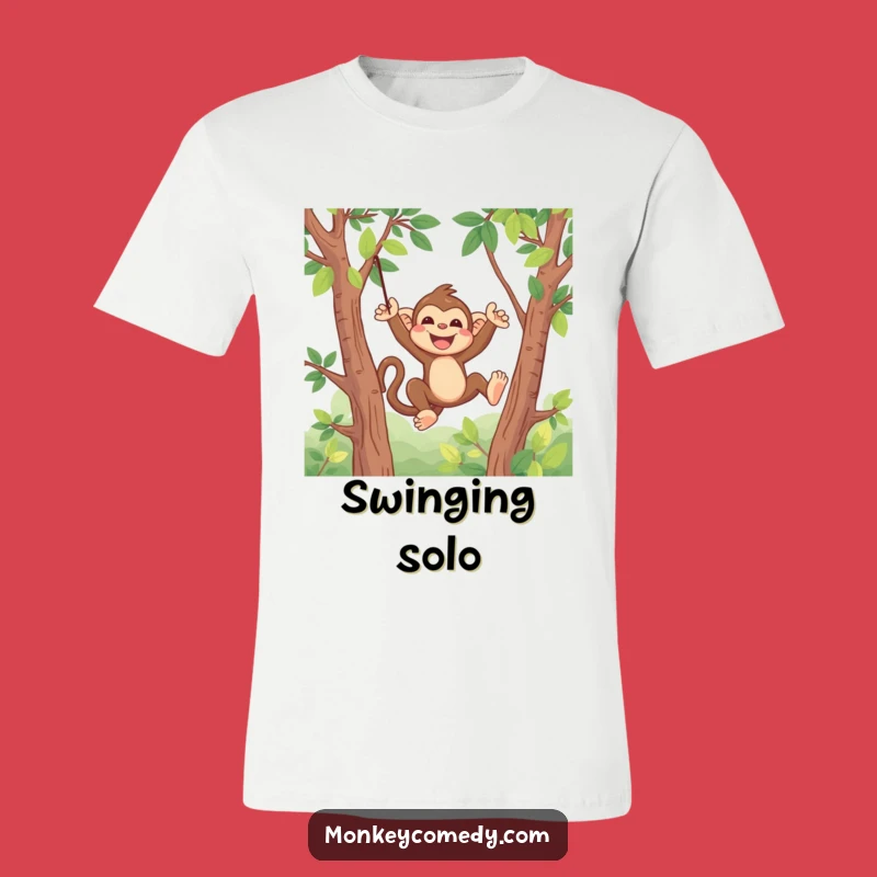 Funny Kawaii Monkey T-Shirt - Gleeful Swinging Monkey Tee, Ideal Funny Gift for Adventurers