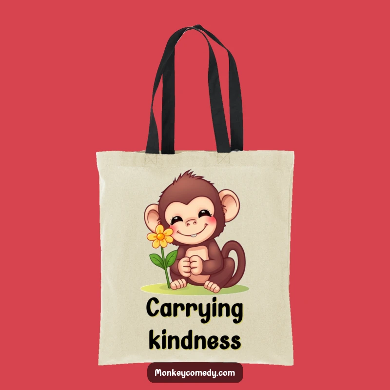 Funny Monkey Flower Tote Bag: Carry Kindness Everywhere You Go!
