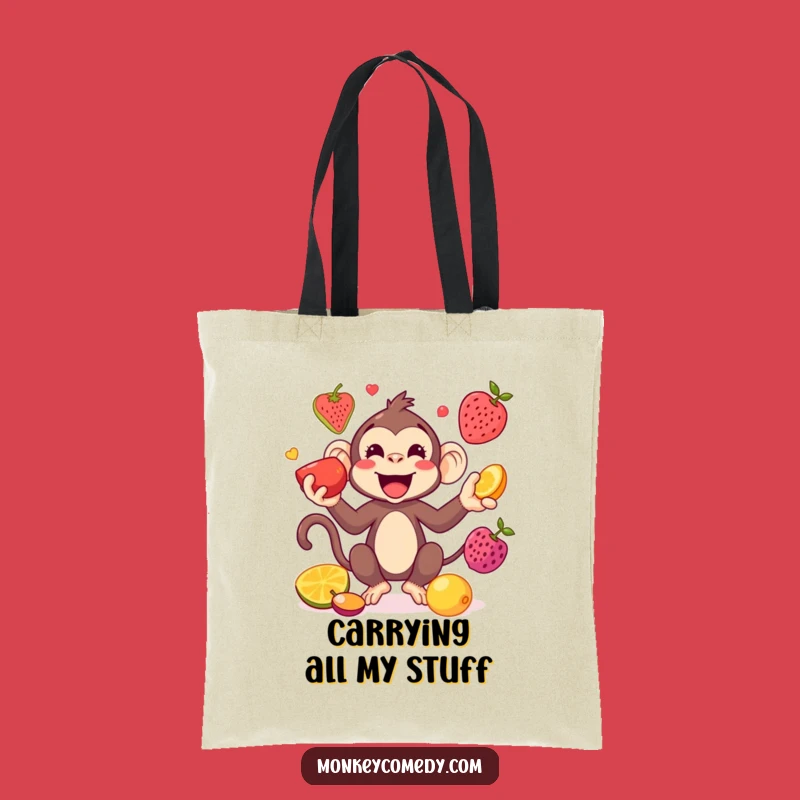 Funny Kawaii Monkey Juggling Tote Bag: Carry Your Fun Everywhere