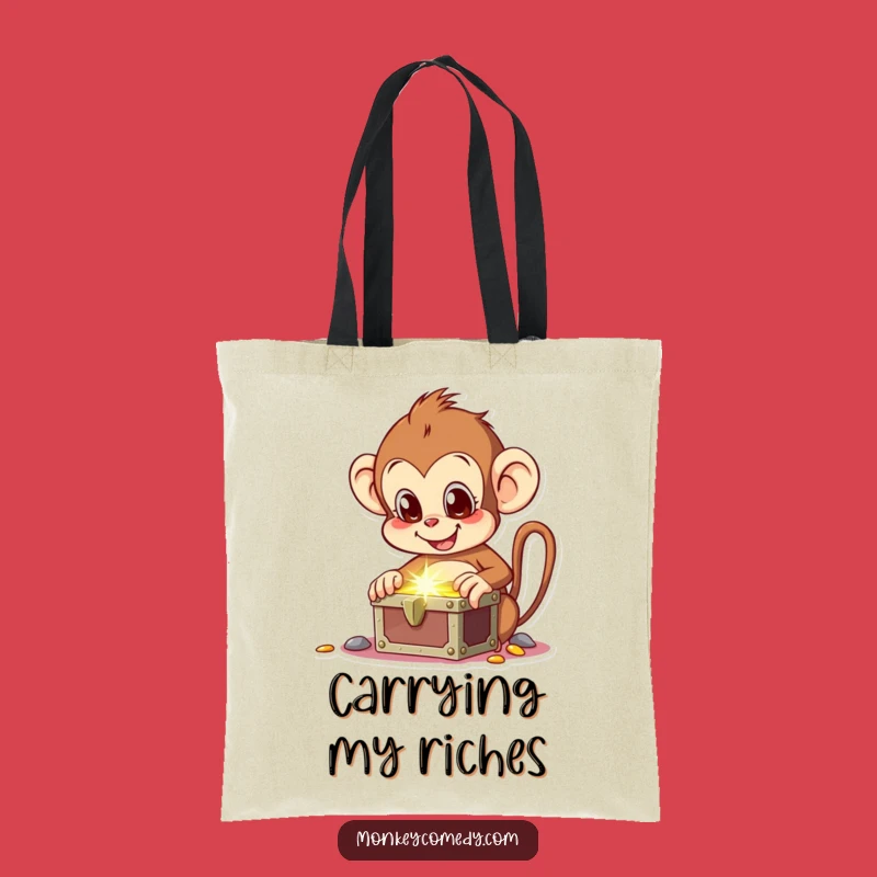 Funny Monkey Treasure Tote Bag - Carry Your Finds in Style